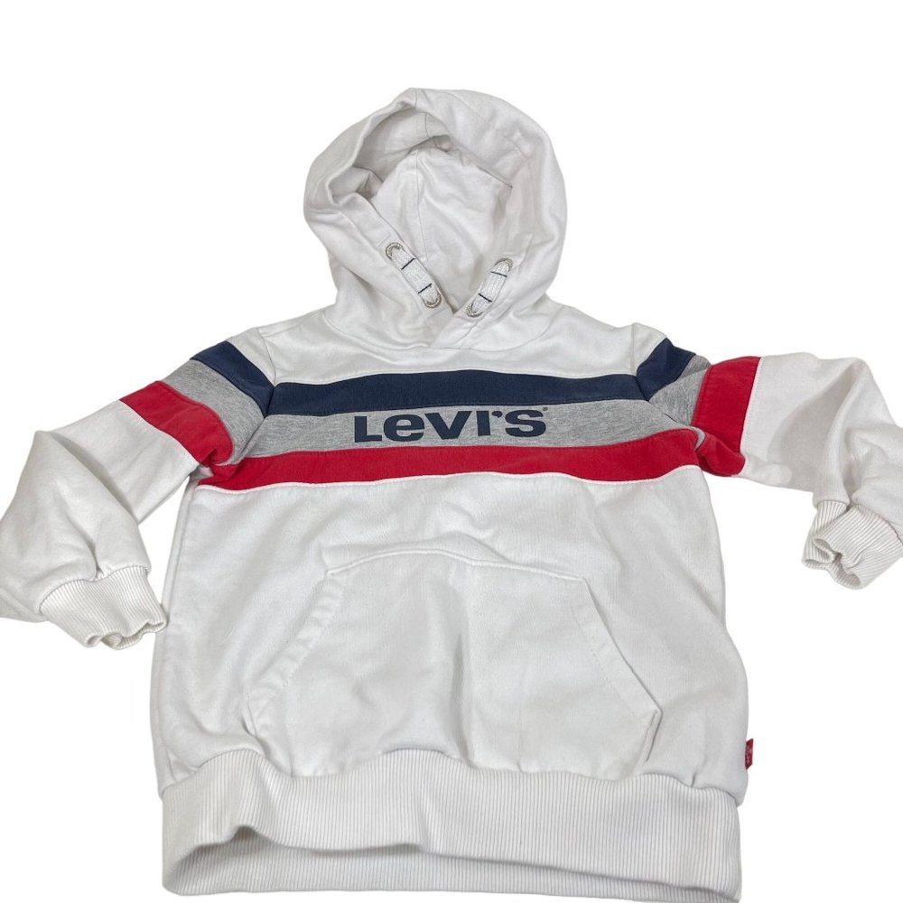 Levis Boys Red/White/Blue Colorblock Hoodie Size 5-6 (M)